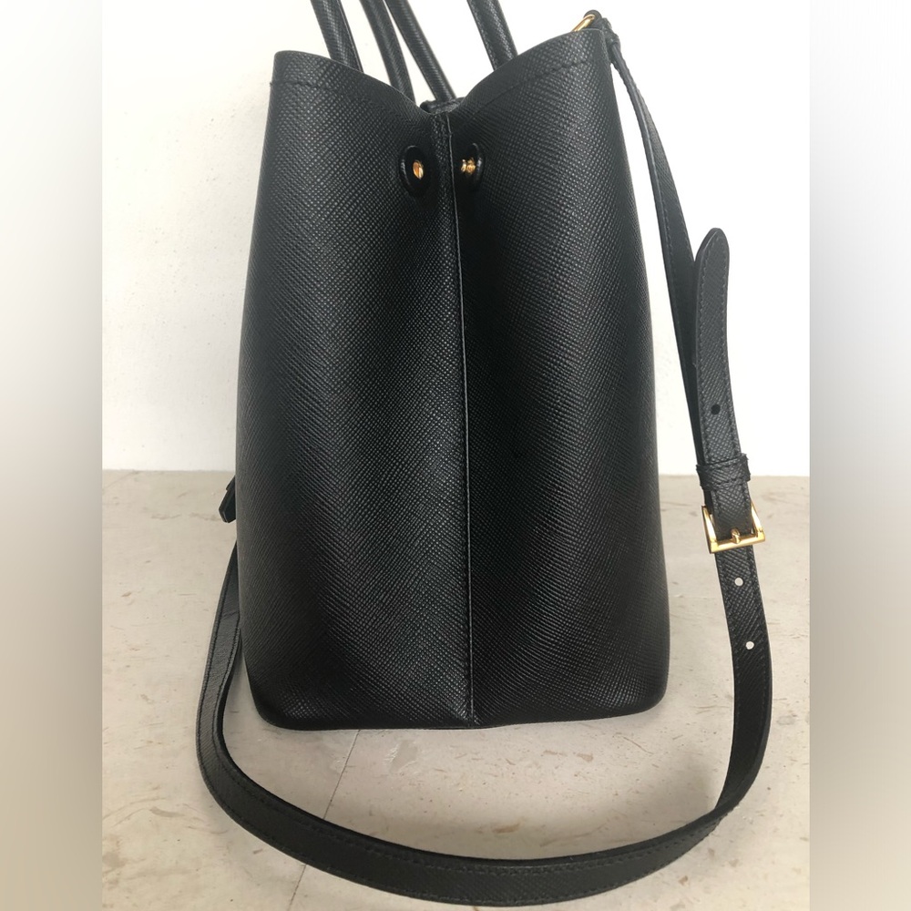 Prada  Large Black Saffiano Leather Bag with Gold Hardware - Picture 8 of 10